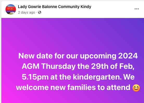 AGM StG Lady Gowrie Kindy
