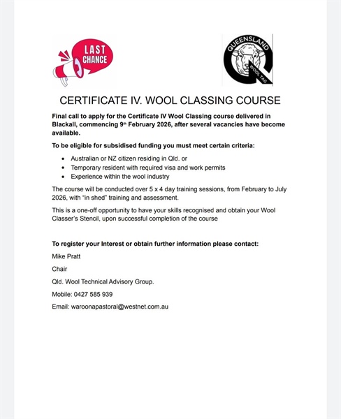 Blackall Wool Classing