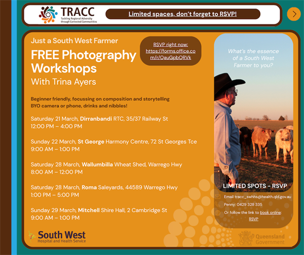 Wallumbilla, Roma and Mitchell Photography Workshops